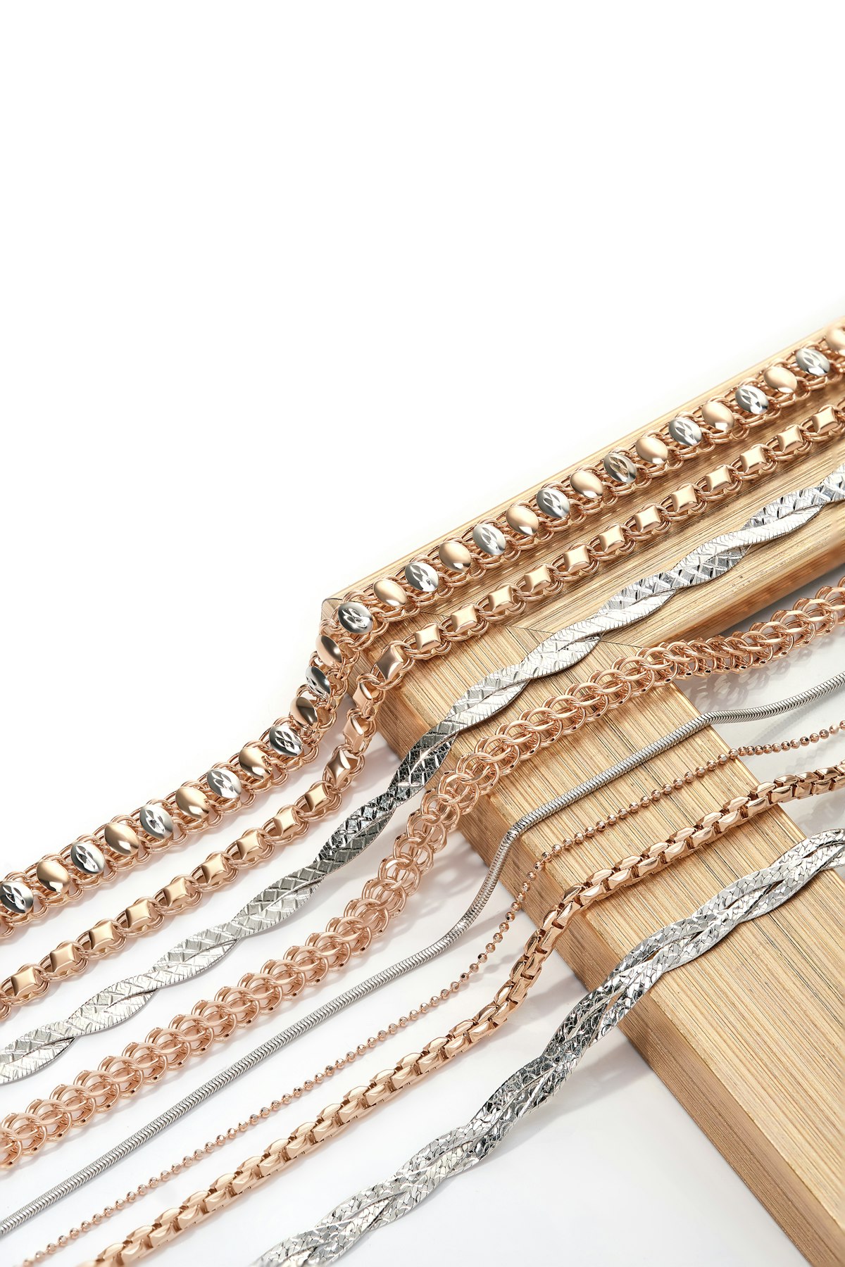 Polished gold-tone stainless steel chain close-up
