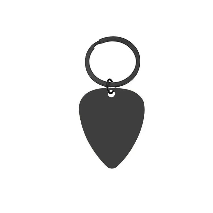 Edgy Stainless Steel Pick Pendant Box Chain Necklace - Black Keychain