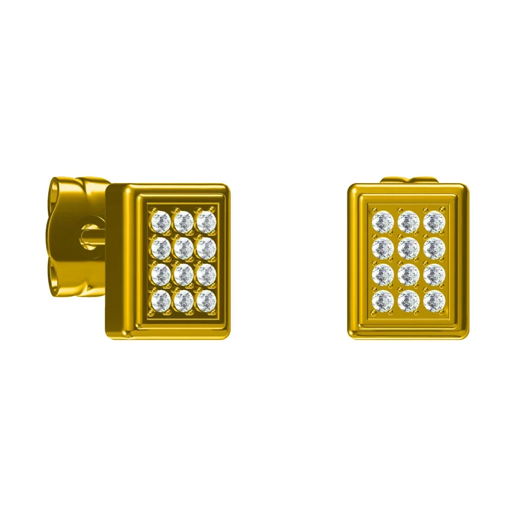 Produktfoto: Stern-Ohrstecker aus 316 Edelstahl mit fünf Kristallen und Gold-PVD