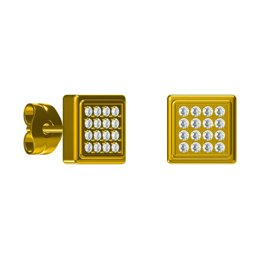 Produktfoto: Stern-Ohrstecker aus 316 Edelstahl mit fünf Kristallen und Gold-PVD