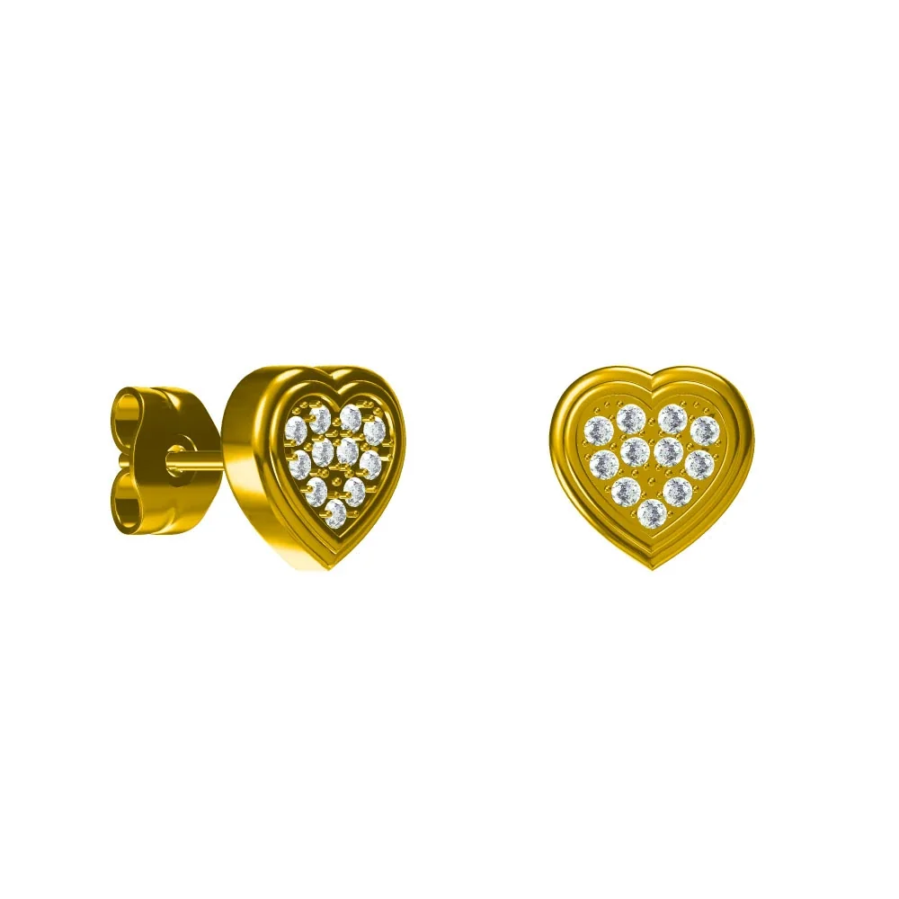 Produktfoto: Stern-Ohrstecker aus 316 Edelstahl mit fünf Kristallen und Gold-PVD