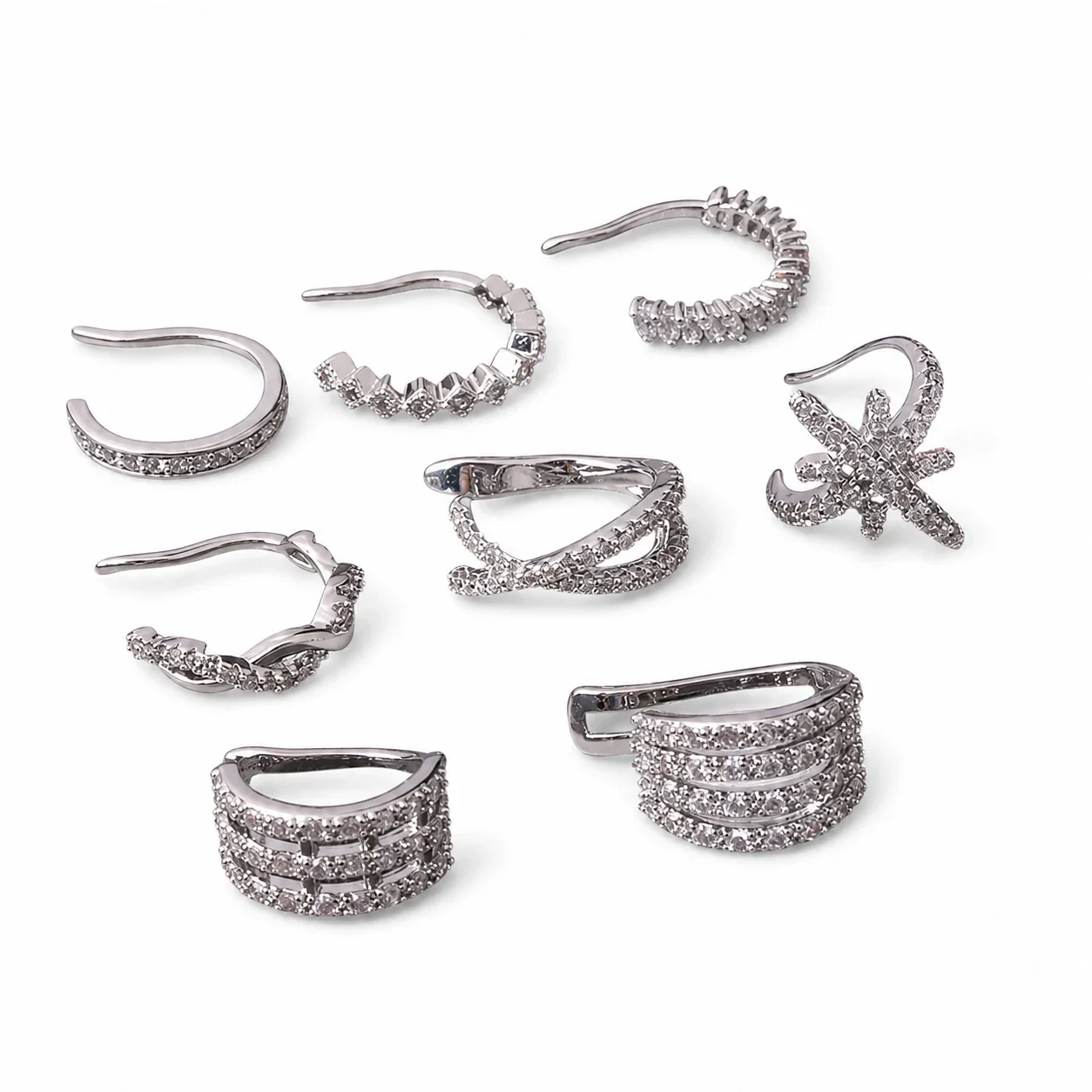 Sparkling 316 Stainless Steel Pavé Ear Cuff 10mm