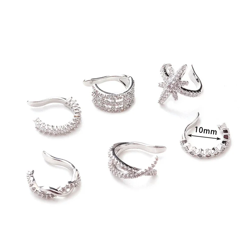 Sparkling 316 Stainless Steel Pavé Ear Cuff 10mm