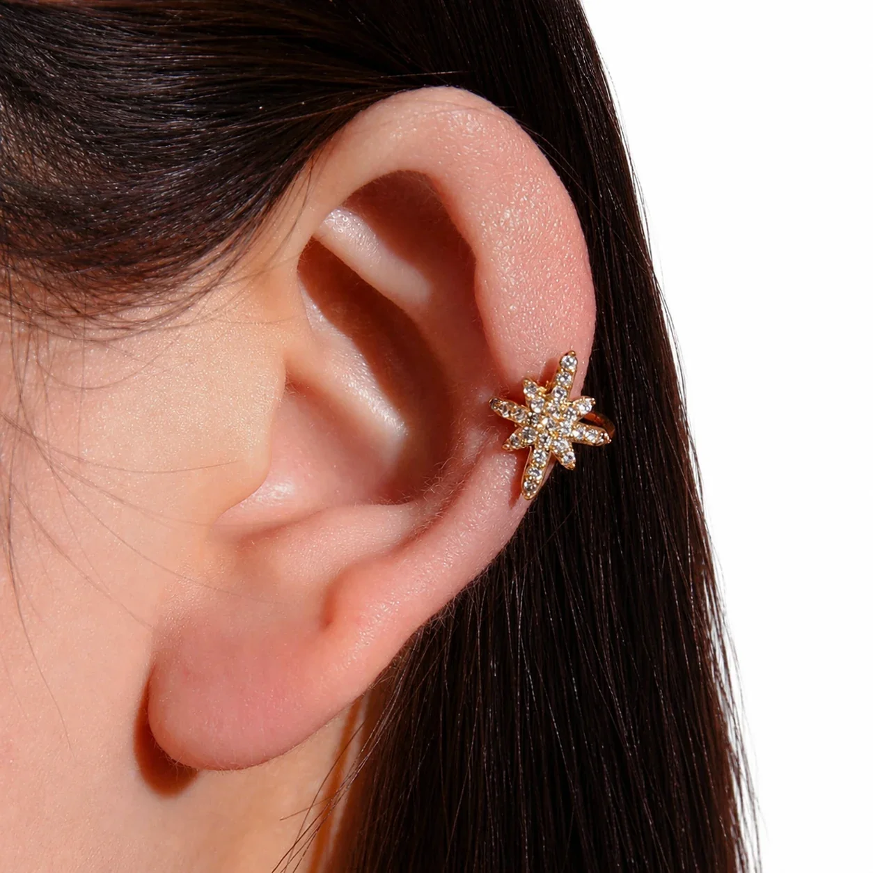 Sparkling 316 Stainless Steel Pavé Ear Cuff 10mm