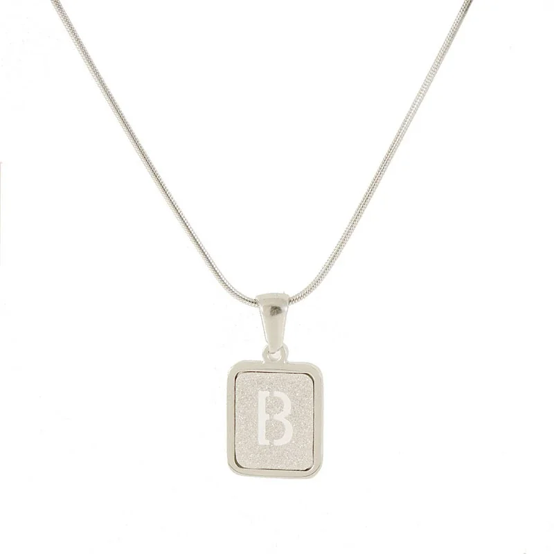 Brushed Gold PVD Initial Snake Chain Pendant Necklace