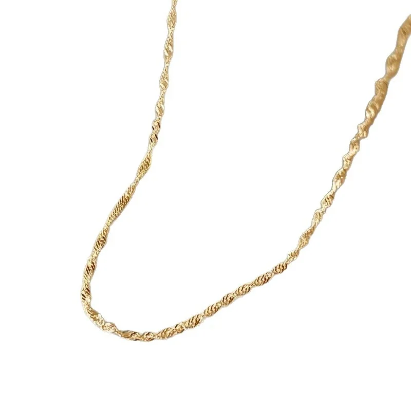 Collier acier inoxydable 316 PVD à chaîne vague torsadée