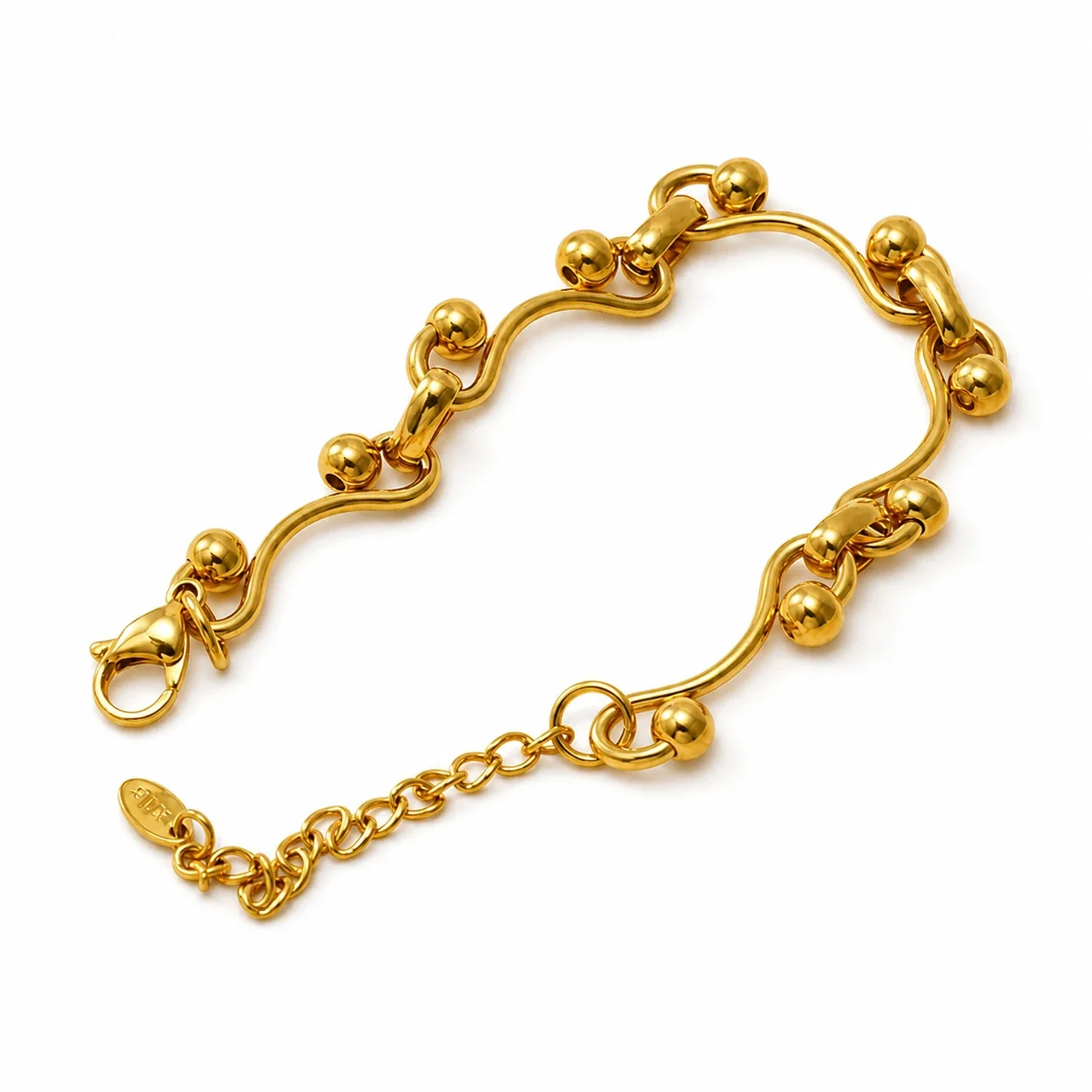 Bold Gold-Plated Stainless Steel Paperclip Link Bracelet