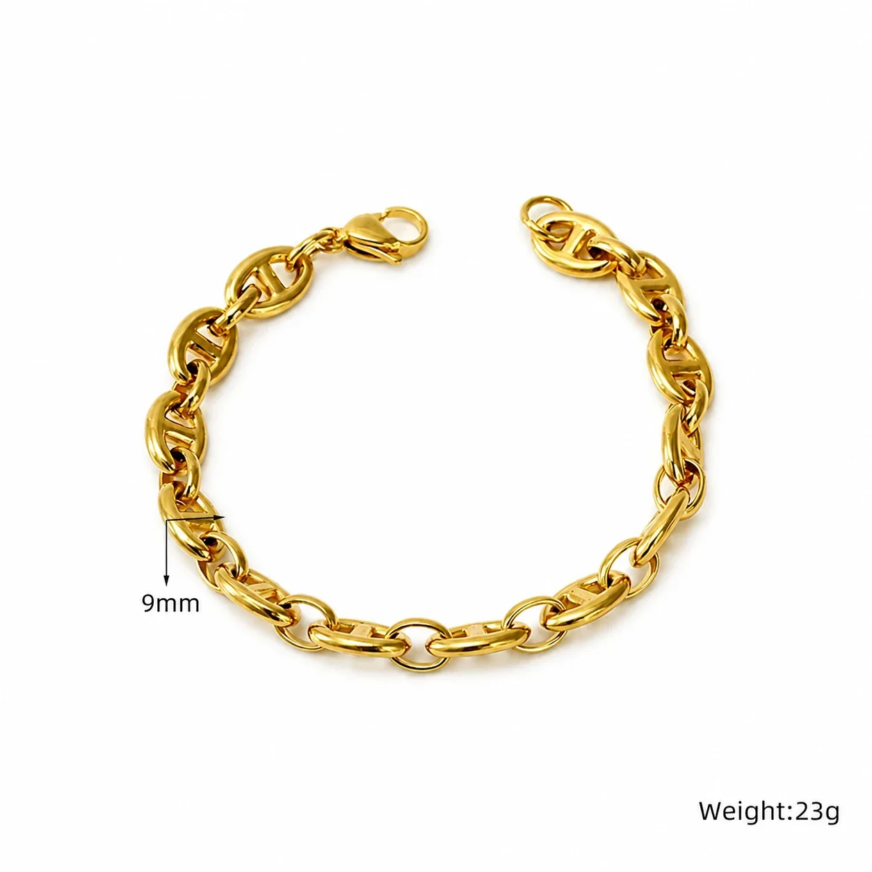 Bold Gold-Plated Stainless Steel Paperclip Link Bracelet - Gold Paperclip Link