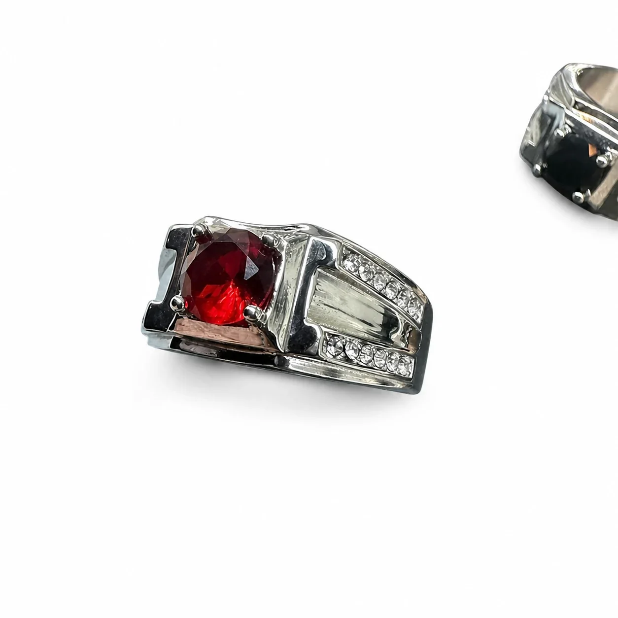 Bold 316 Stainless Steel Round-Cut CZ Signet Ring