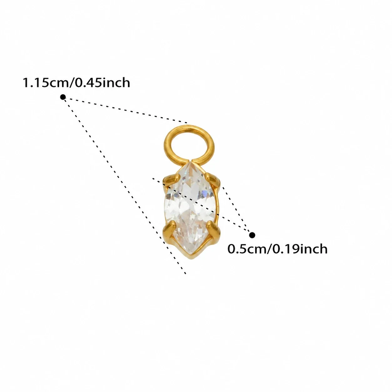 Produktfoto: Creolen mit Zirkonia-Anhänger, Edelstahl 316 mit 18K Gold-PVD