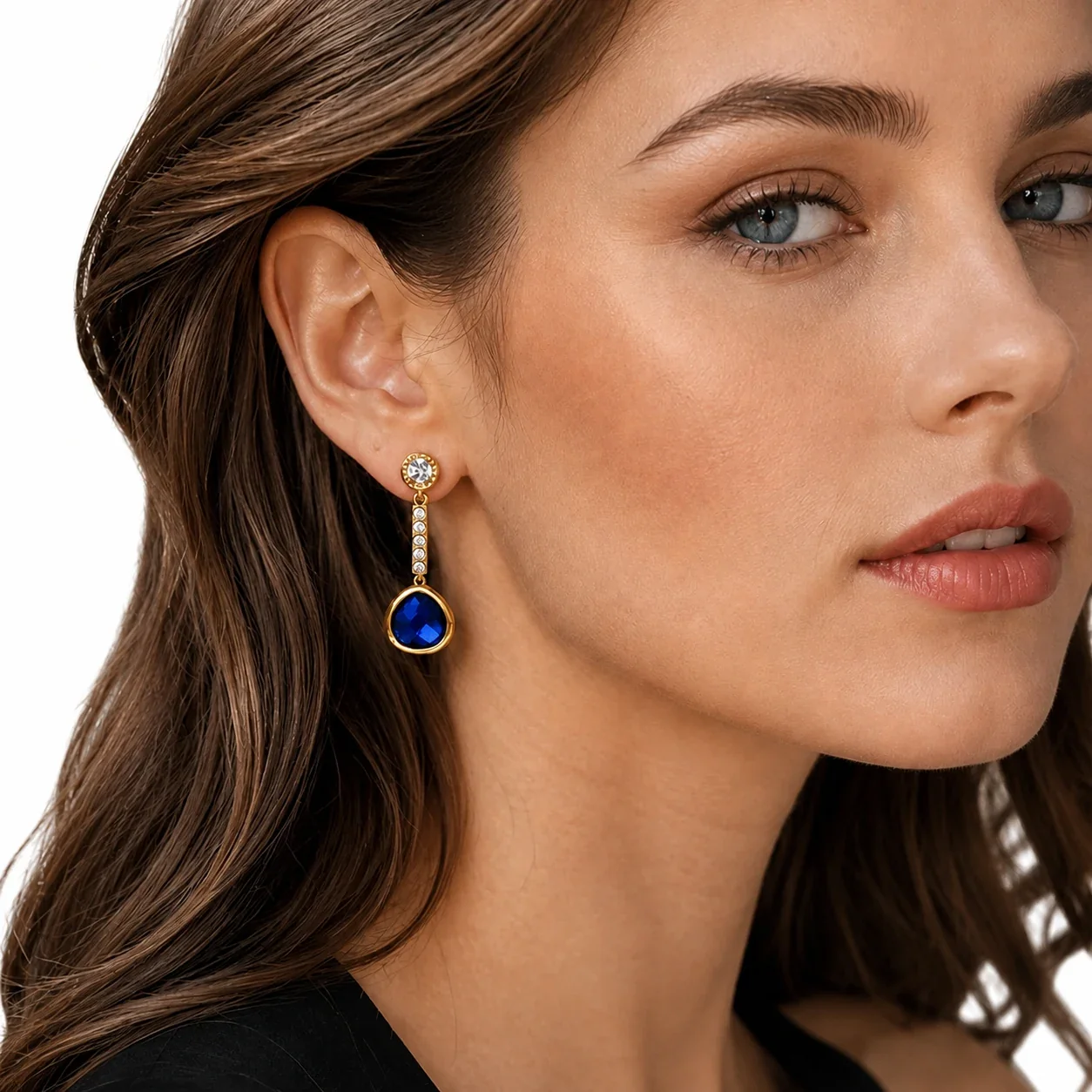 Faceted Teardrop 18K Gold-Plated Drop Earrings