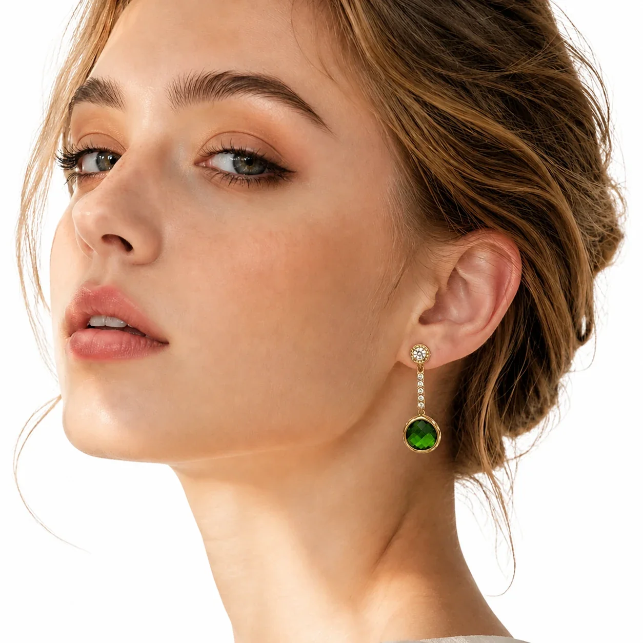 Faceted Teardrop 18K Gold-Plated Drop Earrings