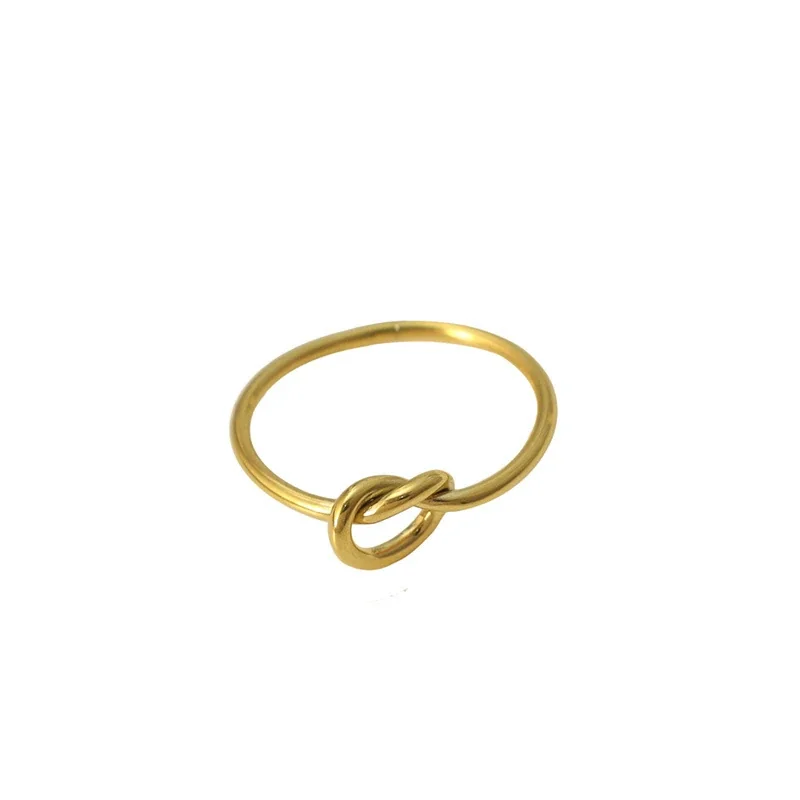 Knotted Gold-Plated 316 Stainless Steel Band Ring