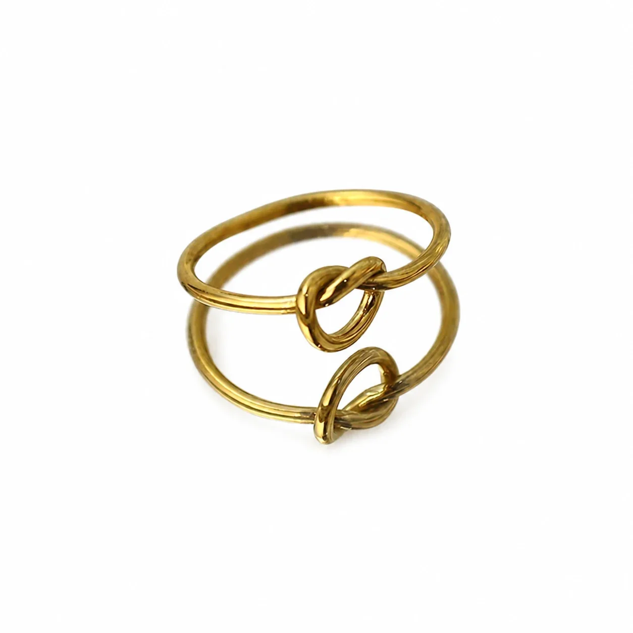Knotted Gold-Plated 316 Stainless Steel Band Ring