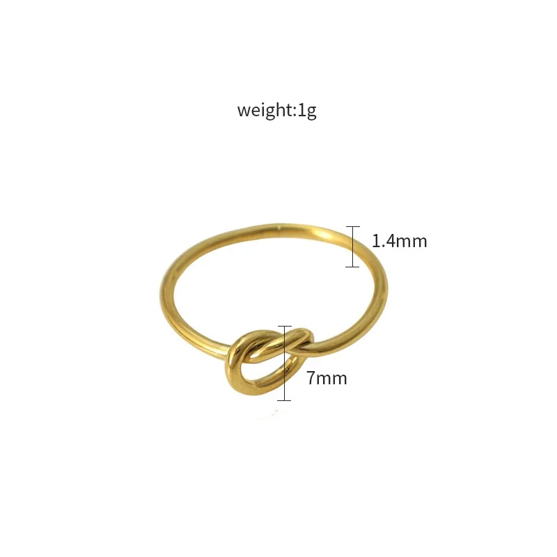 Knotted Gold-Plated 316 Stainless Steel Band Ring