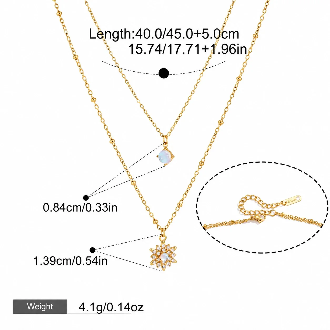 Celestial Gold-Plated 316L Stainless Steel Jewelry Set - Gold