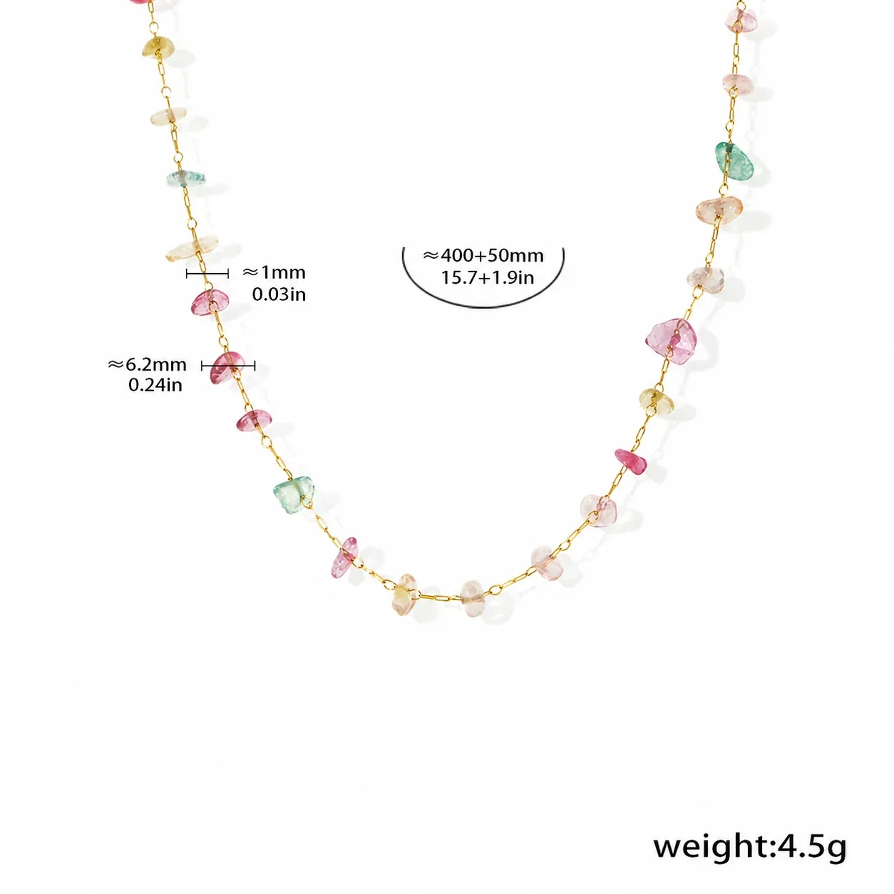 Playful Gold-Plated Stainless Steel Crystal Chip Jewelry Set - Gold Multicolor Crystal