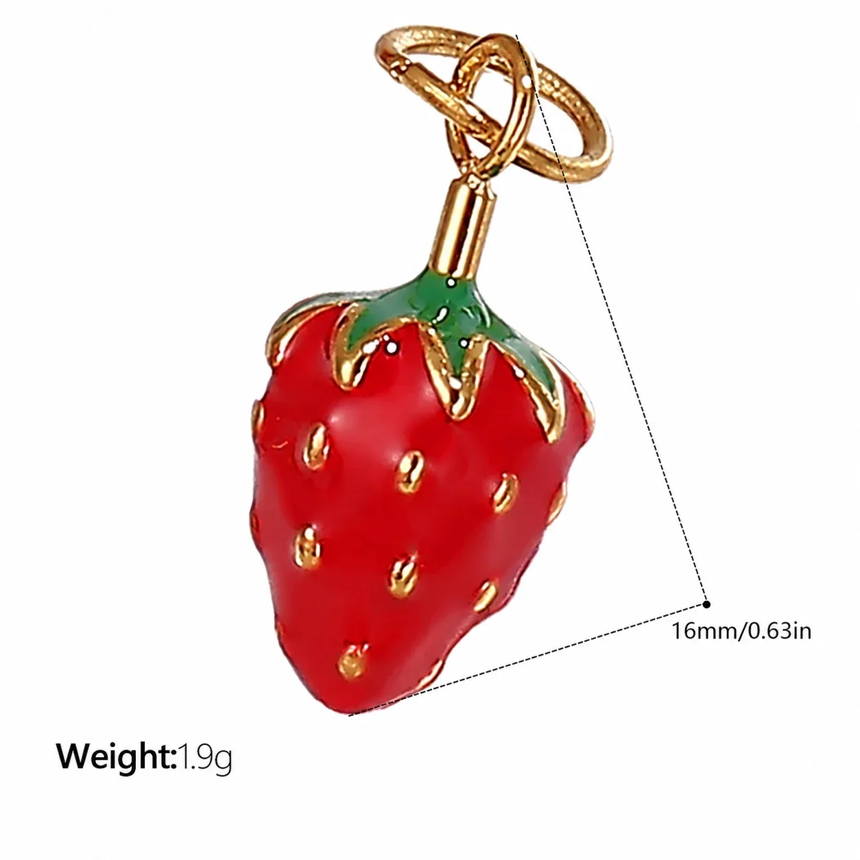 Pendant Charms Floral Fruit and Chili Gold-Plated Steel - Multicolor Enamel Gold