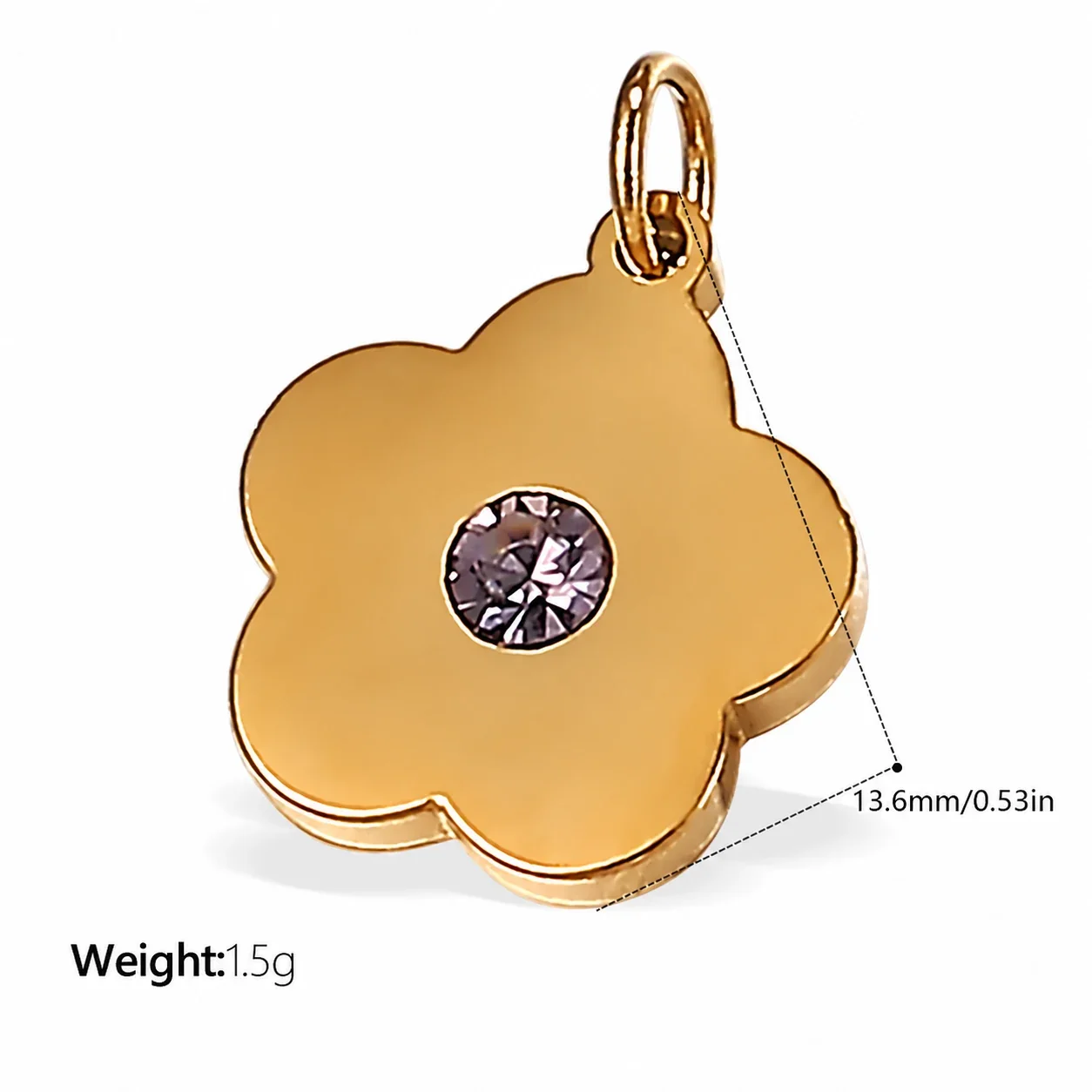 Pendant Charms Floral Fruit and Chili Gold-Plated Steel - Clear Crystal Gold