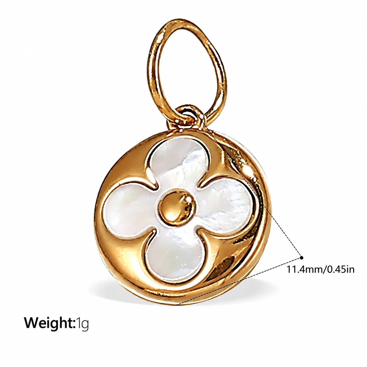 Pendant Charms Floral Fruit and Chili Gold-Plated Steel - White Shell Gold