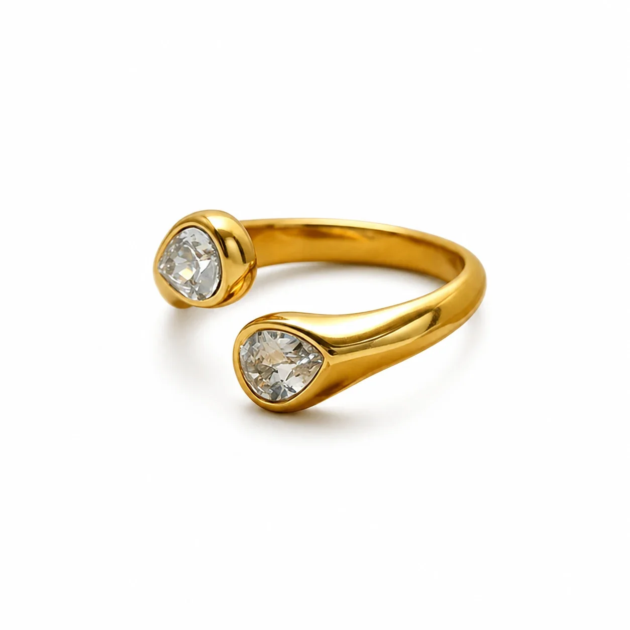 Fluid Gold PVD 316 Stainless Steel Teardrop Open Ring