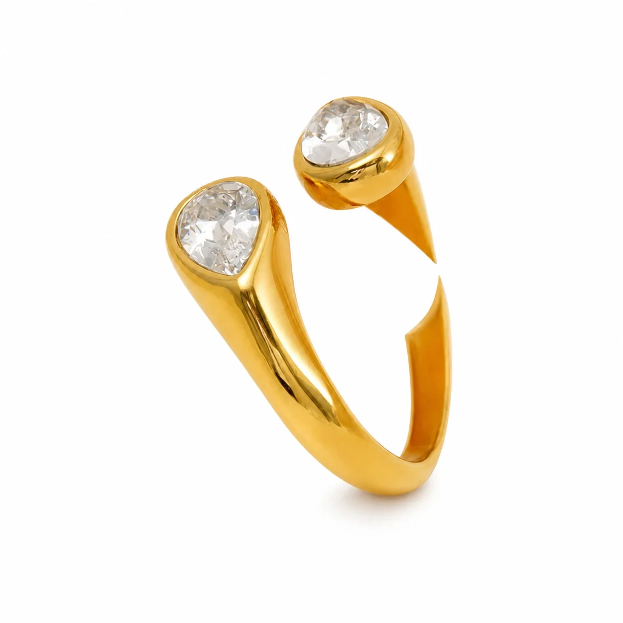 Fluid Gold PVD 316 Stainless Steel Teardrop Open Ring