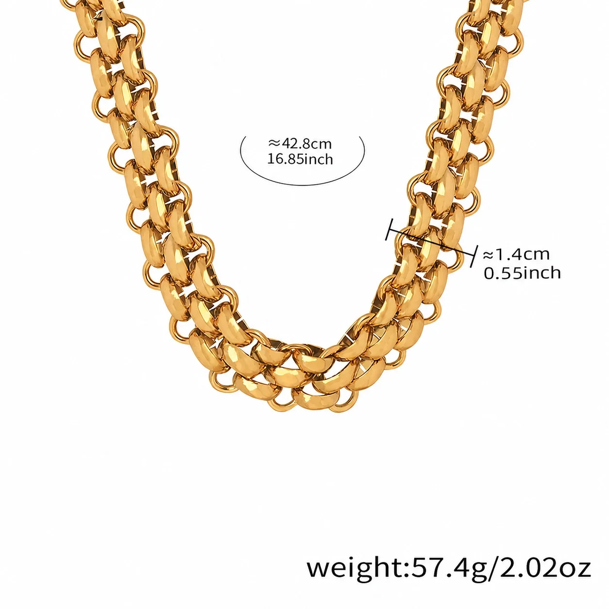Bold Gold PVD Stainless Steel Curb Toggle Jewelry Set - Silver