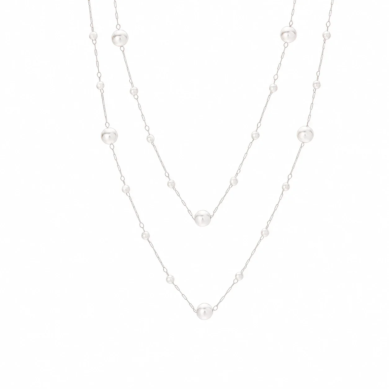 Delicate 316 Stainless Steel Grey Pearl Necklace