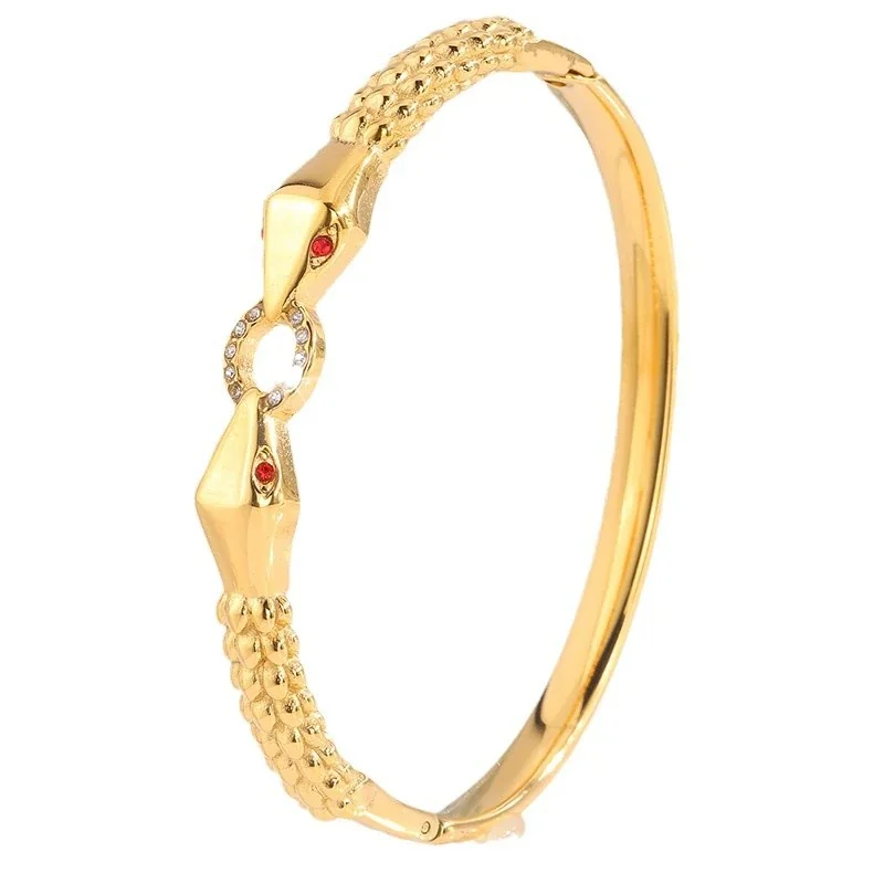 Serpentine Gold-Tone 316 Double Snake Bangle