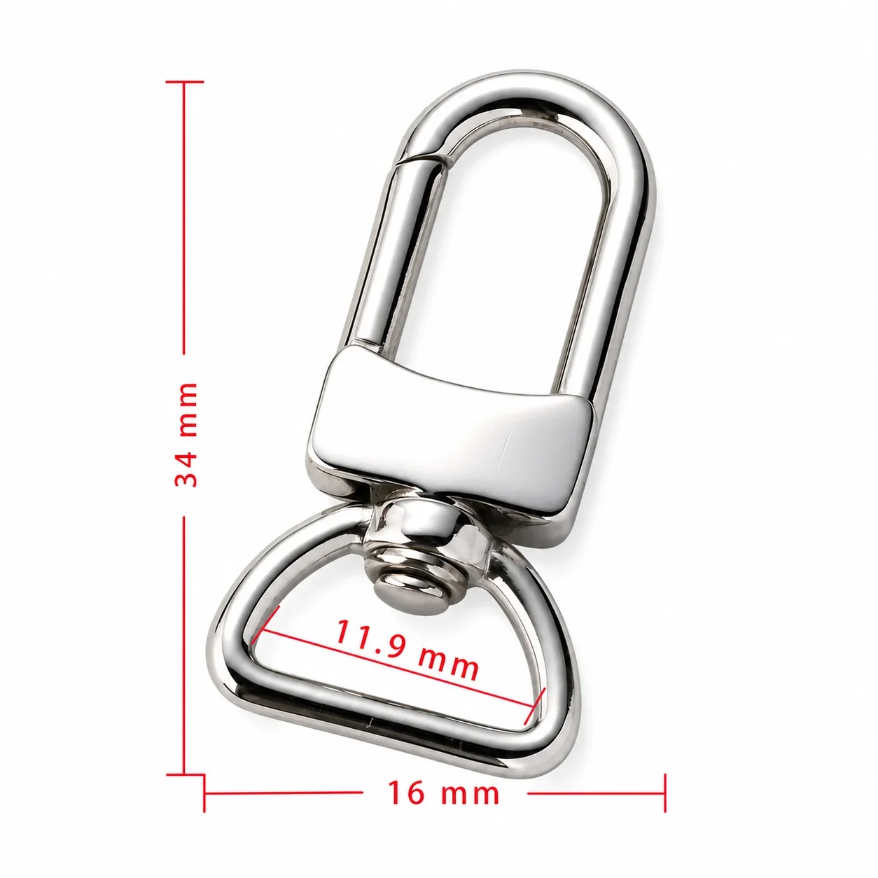 Polished Stainless Steel Swivel Snap Hook Accessory - Silver x x . mm