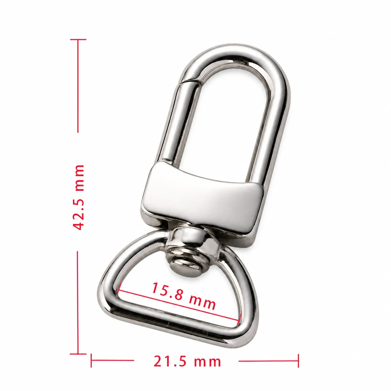 Polished Stainless Steel Swivel Snap Hook Accessory - Silver x . x . mm