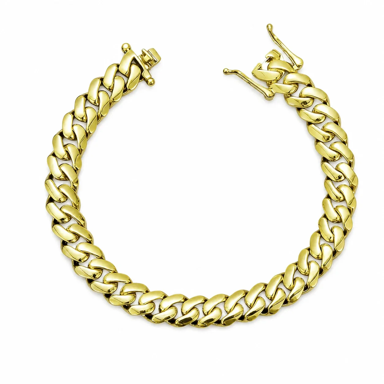 Bold 14K Gold-Plated Stainless Steel Cuban Bracelet