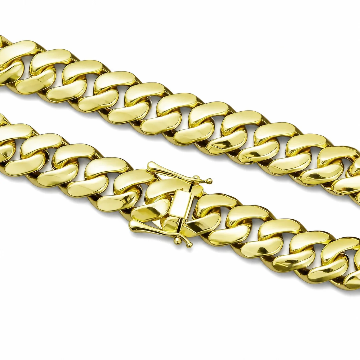Bold 14K Gold-Plated Stainless Steel Cuban Bracelet