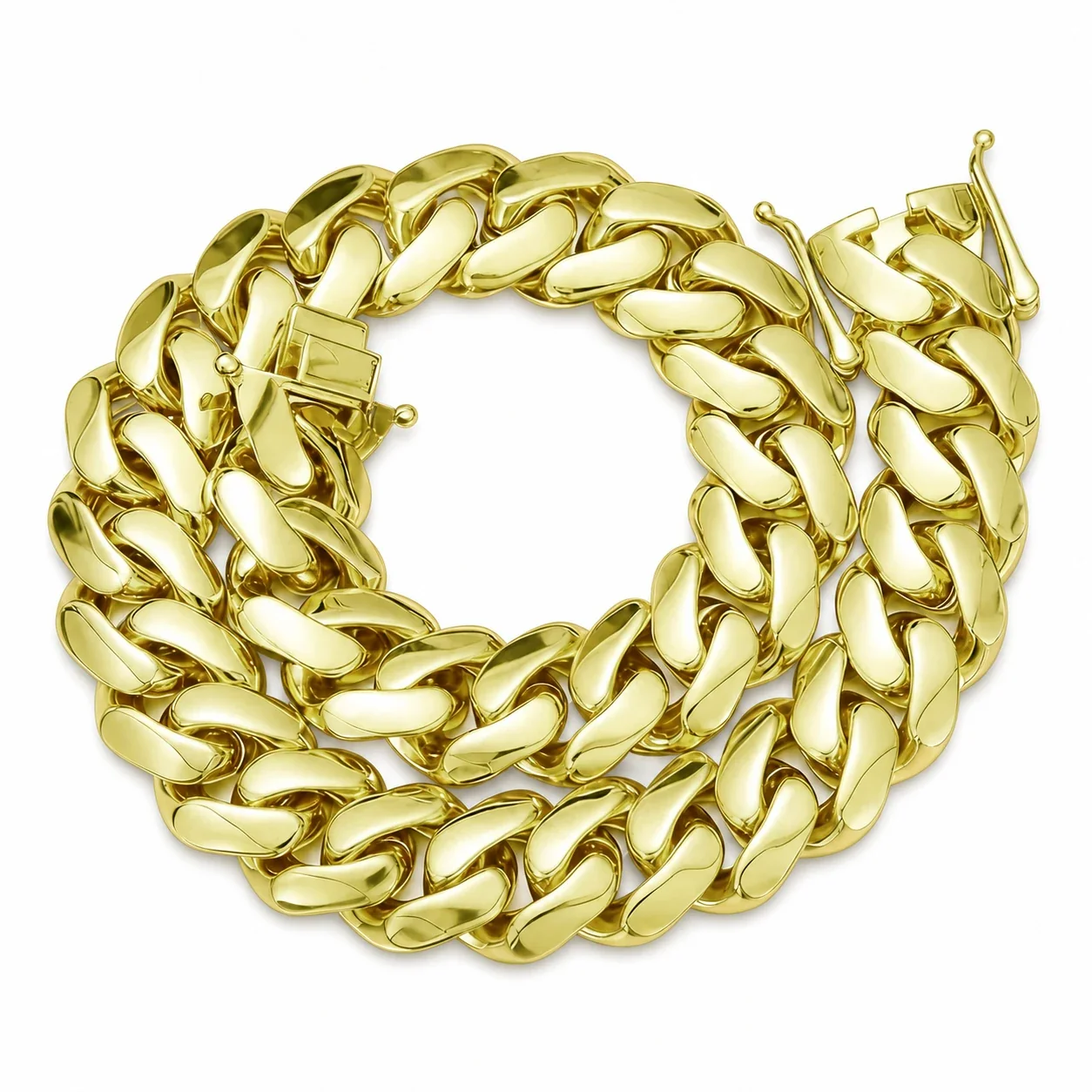 Bold 14K Gold-Plated Stainless Steel Cuban Bracelet