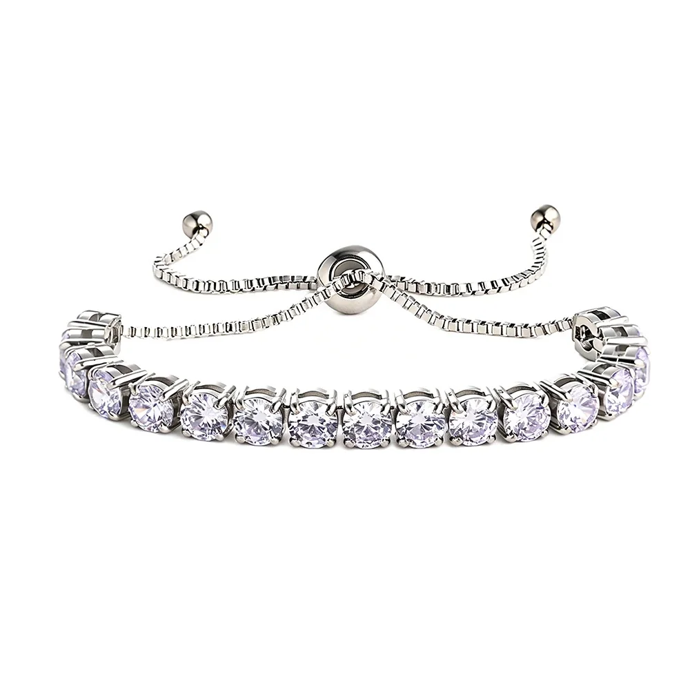 Radiant 316 Stainless Steel 5mm CZ Tennis Bracelet - Silver Lavender CZ