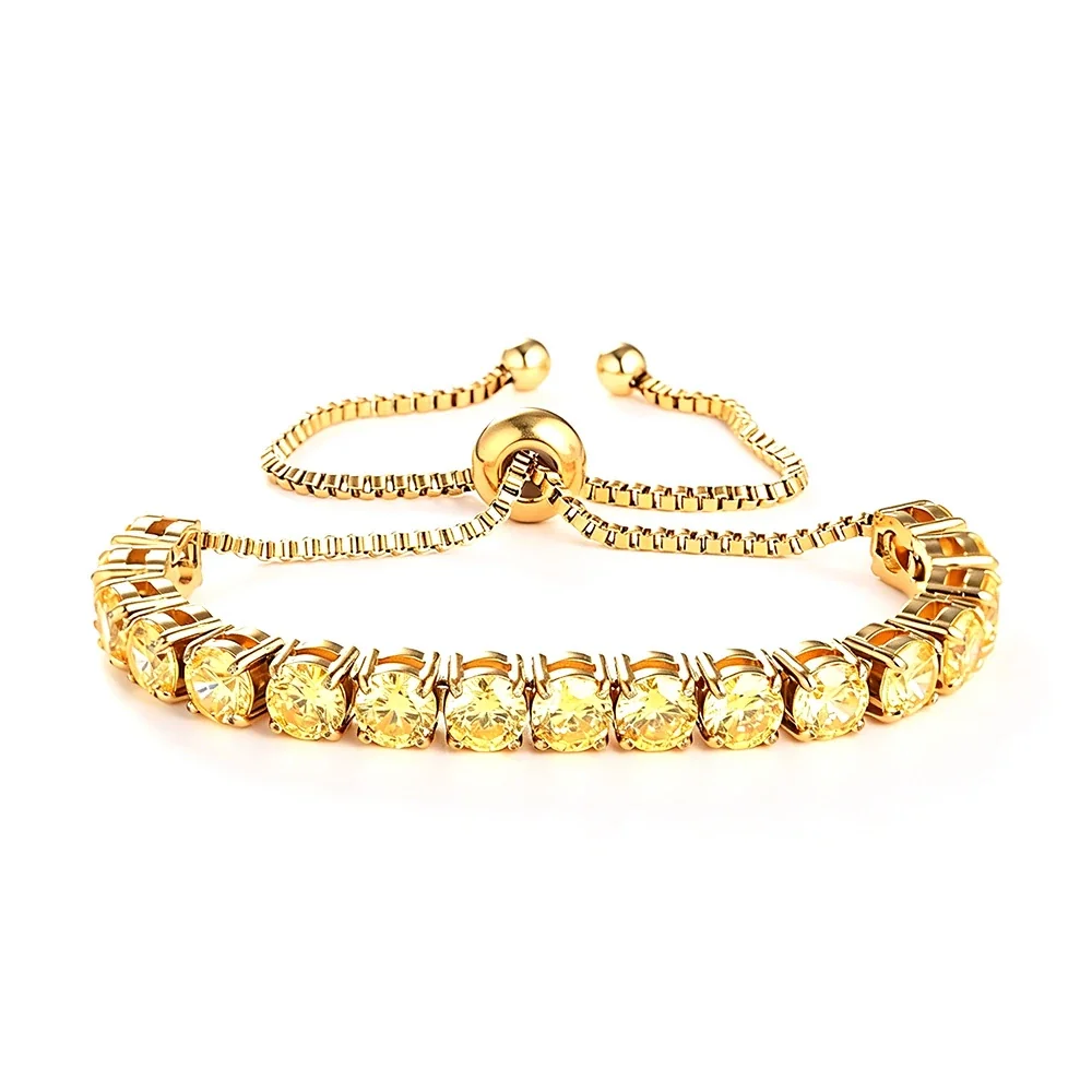 Radiant 316 Stainless Steel 5mm CZ Tennis Bracelet - Gold Yellow CZ