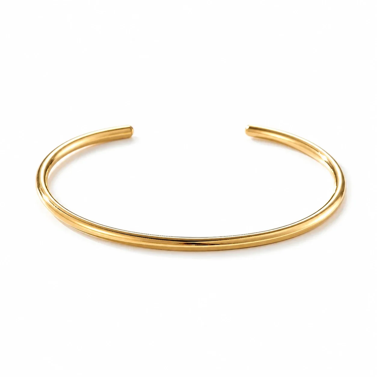 Minimal Stainless Steel Open C Wire Cuff Bracelet