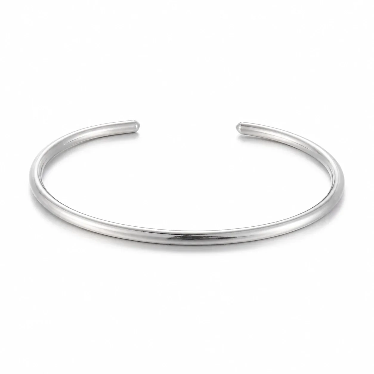 Minimal Stainless Steel Open C Wire Cuff Bracelet