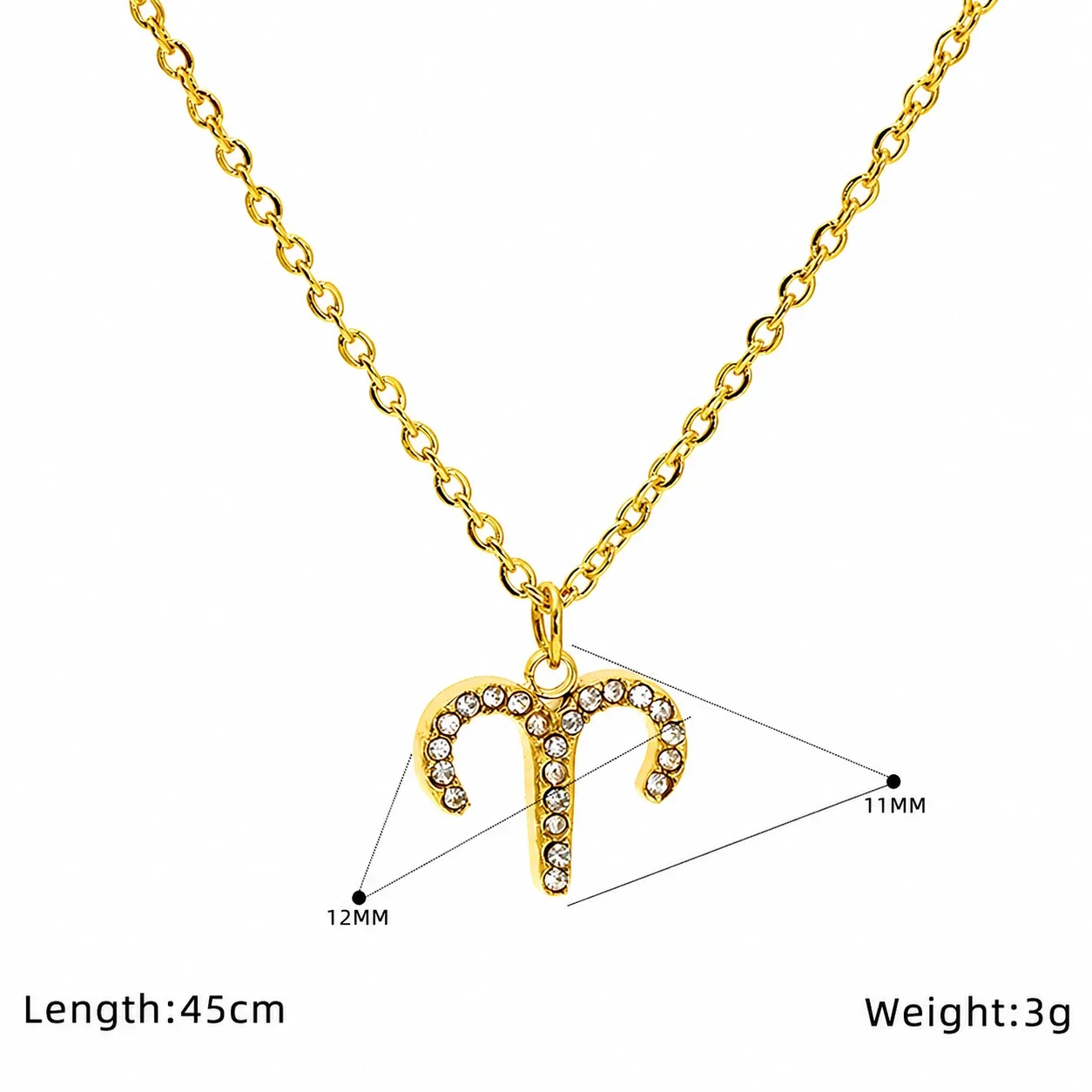 Celestial 18K Gold-Plated Pavé Zodiac Pendant Necklace