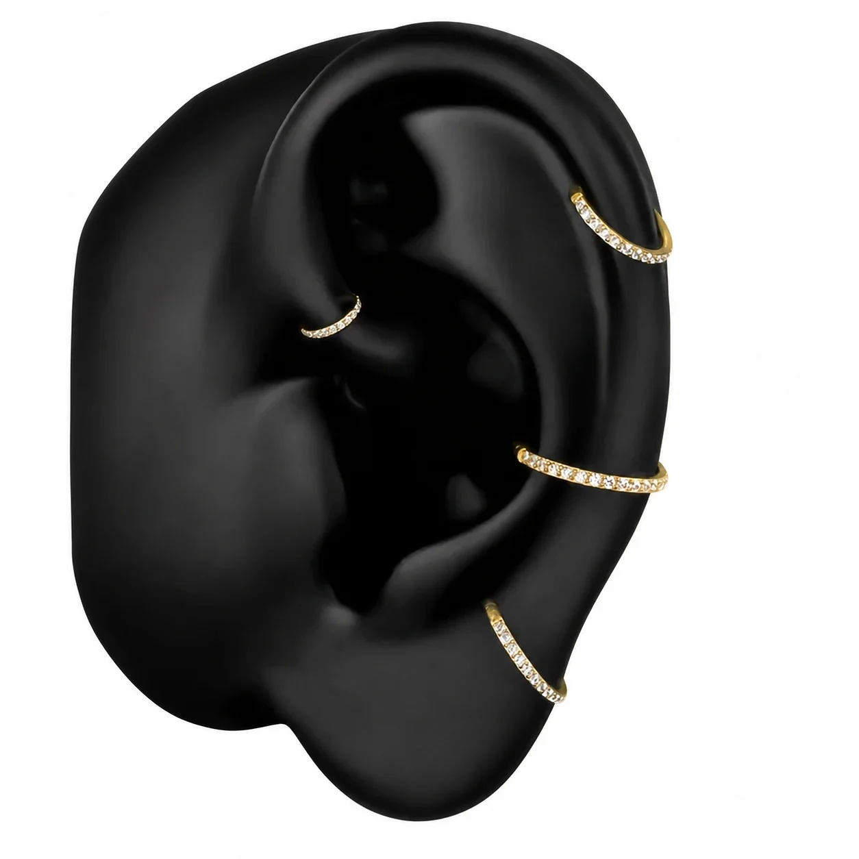 Sleek 316 Steel Side CZ Hinged Hoop Earrings