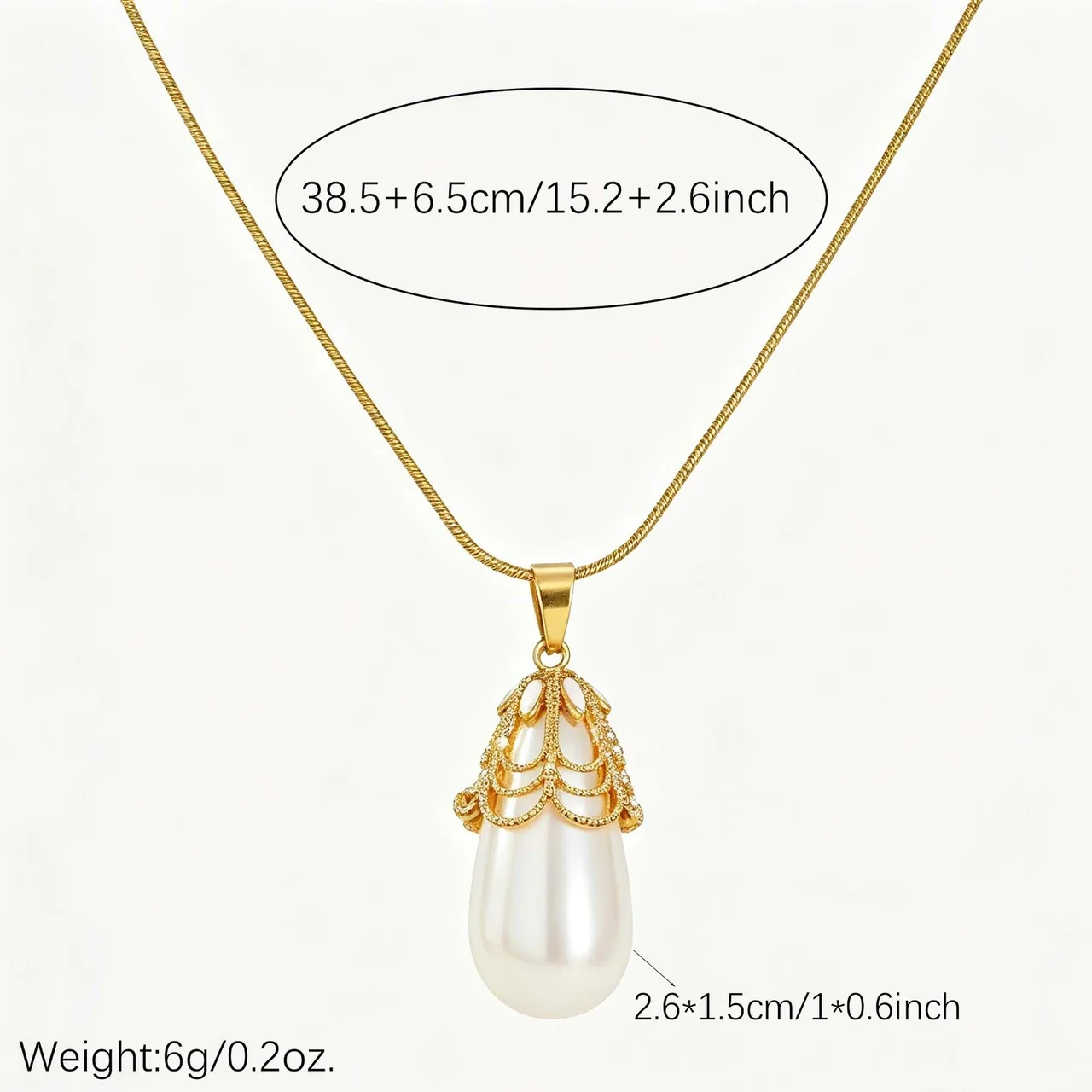 Hangerketting met Pareleffect Druppel en Vergulde Slangenketting productfoto