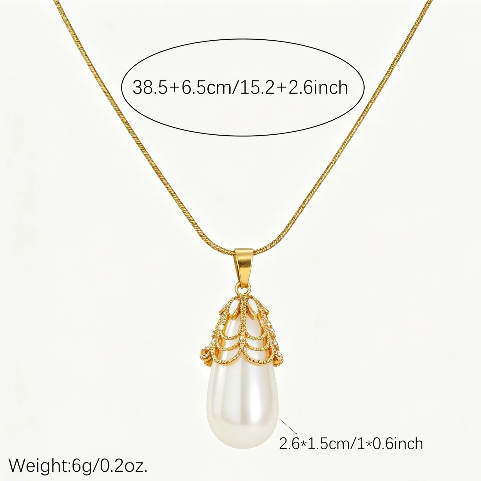 Hangerketting met Pareleffect Druppel en Vergulde Slangenketting productfoto