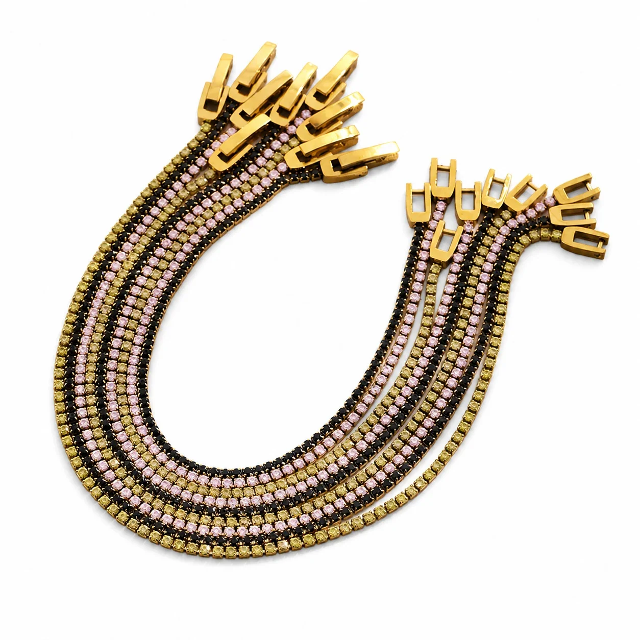 Delicate 18K Gold-Plated Stainless Steel Round CZ Tennis Bracelet