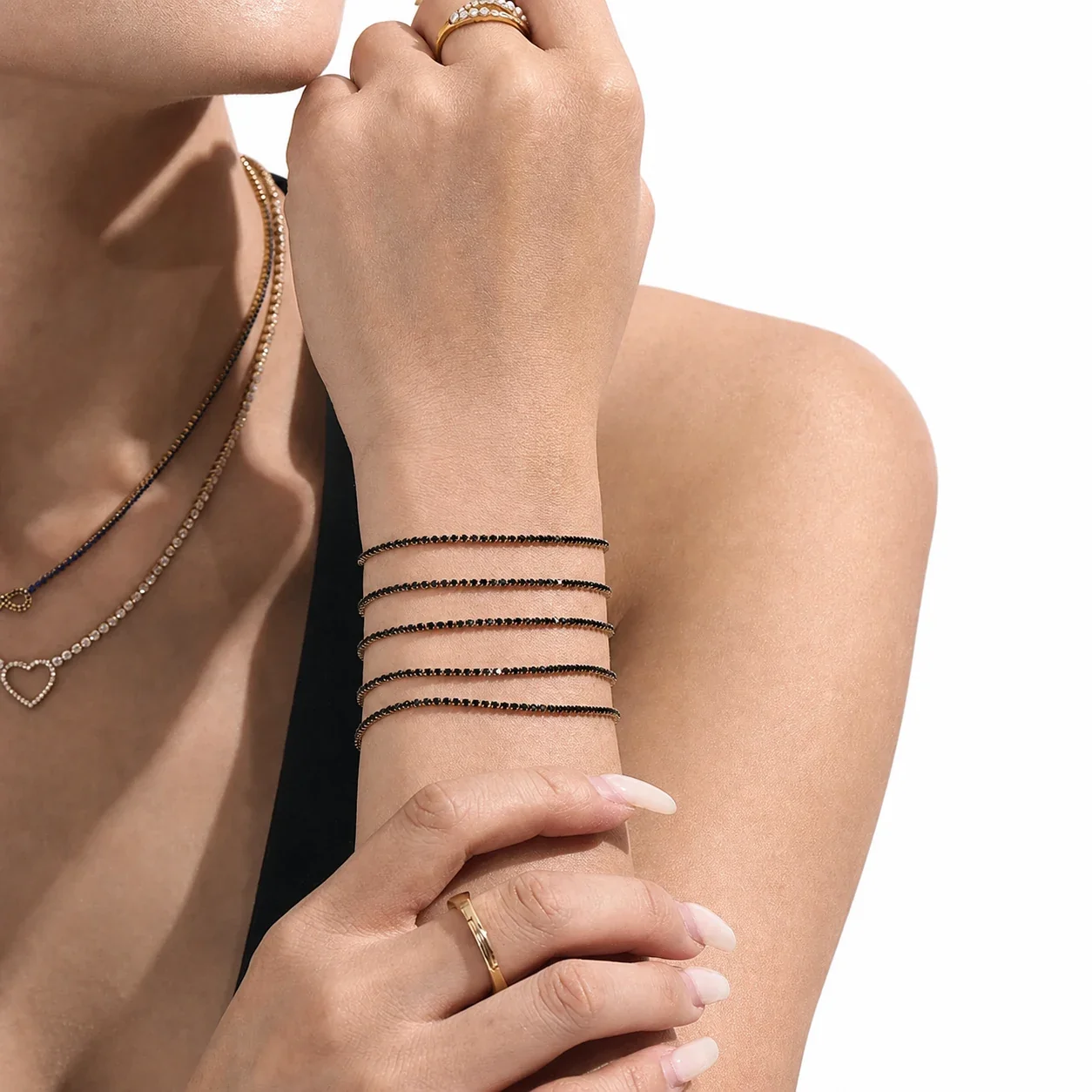 Delicate 18K Gold-Plated Stainless Steel Round CZ Tennis Bracelet