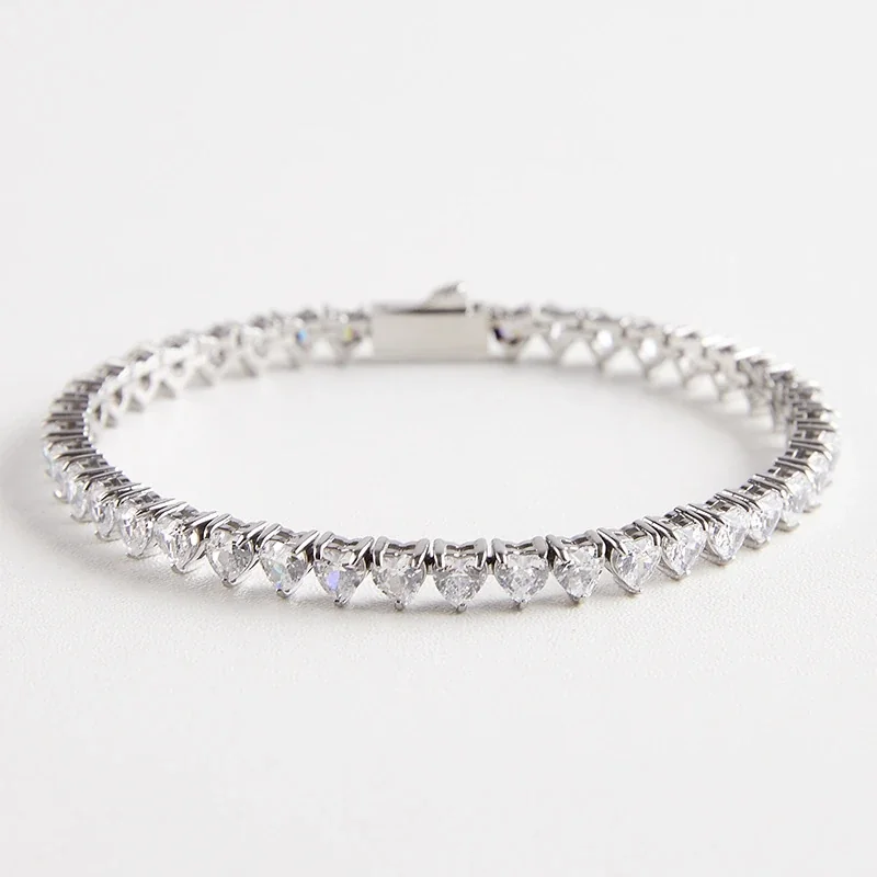 Radiant 316 Stainless Heart CZ Tennis Bracelet