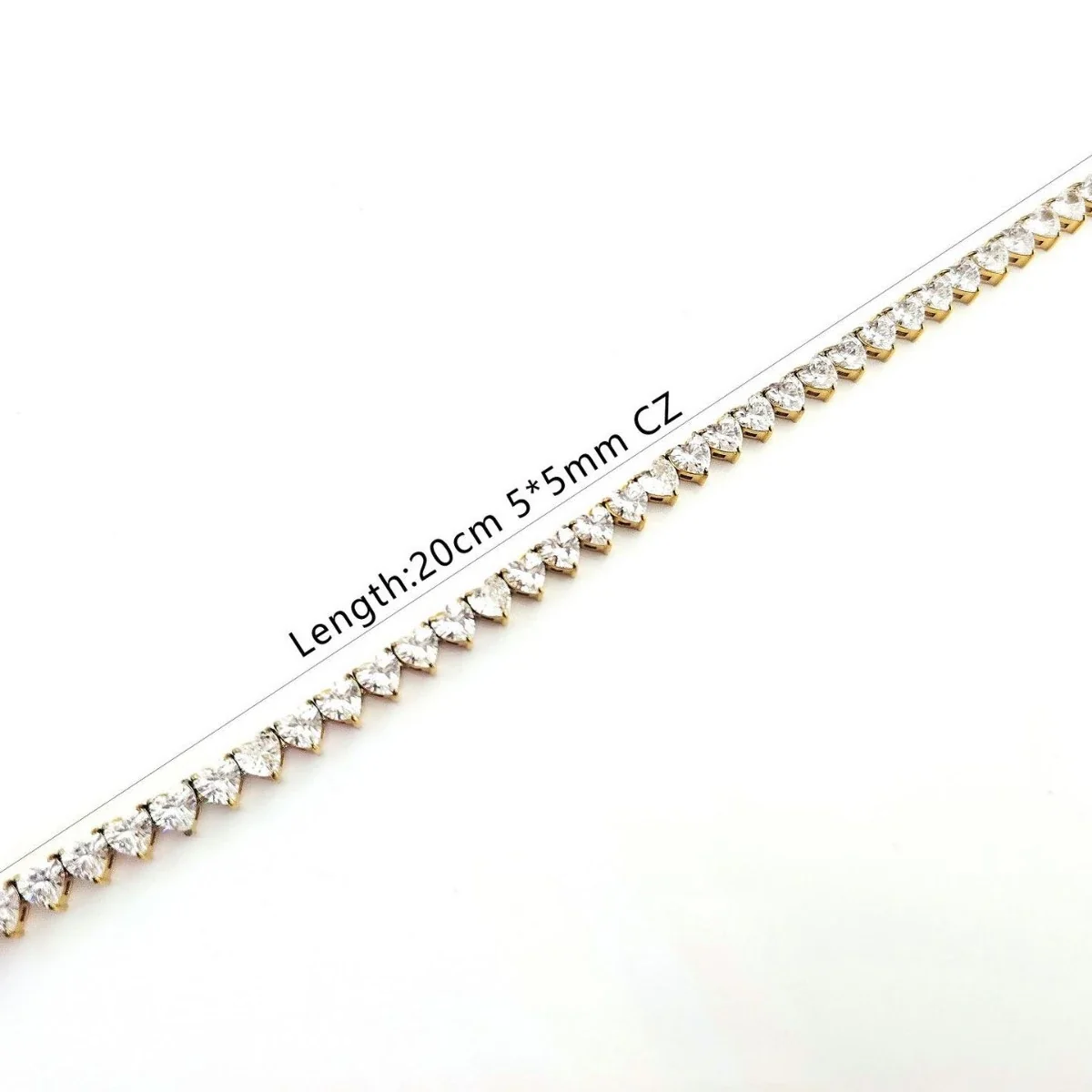 Radiant 316 Stainless Heart CZ Tennis Bracelet