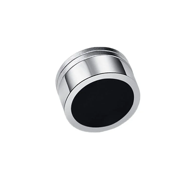 Minimal Stainless Steel Round Disc Magnetic Clip-On Stud Earring