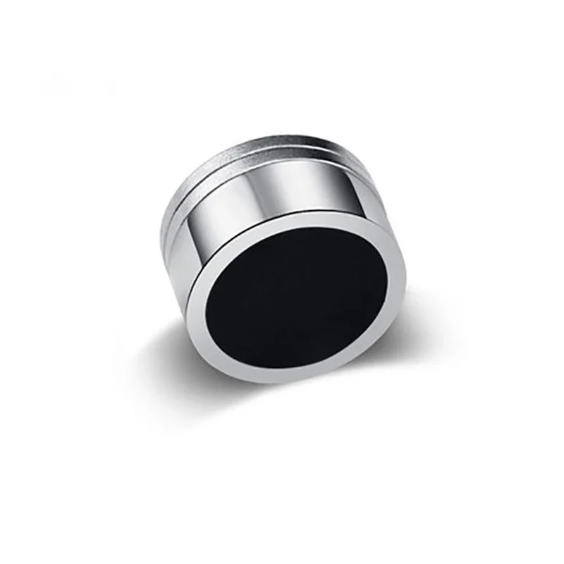 Minimal Stainless Steel Round Disc Magnetic Clip-On Stud Earring