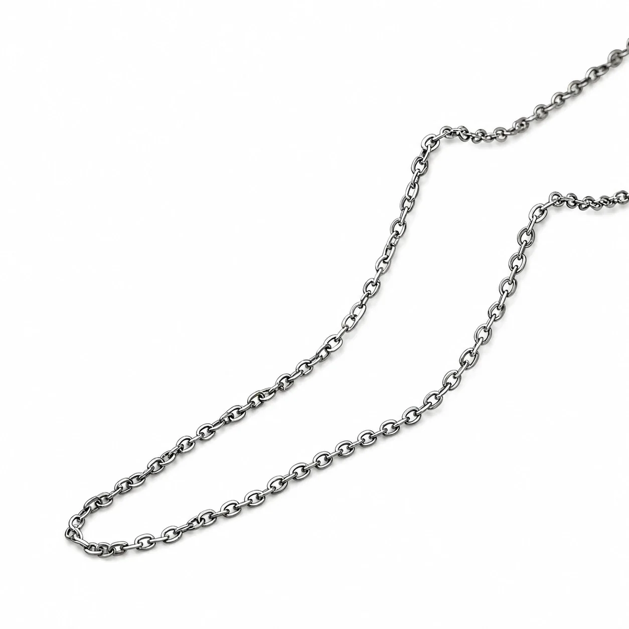 Refined Gold-Plated Stainless Steel Oval Rolo Chain Necklace