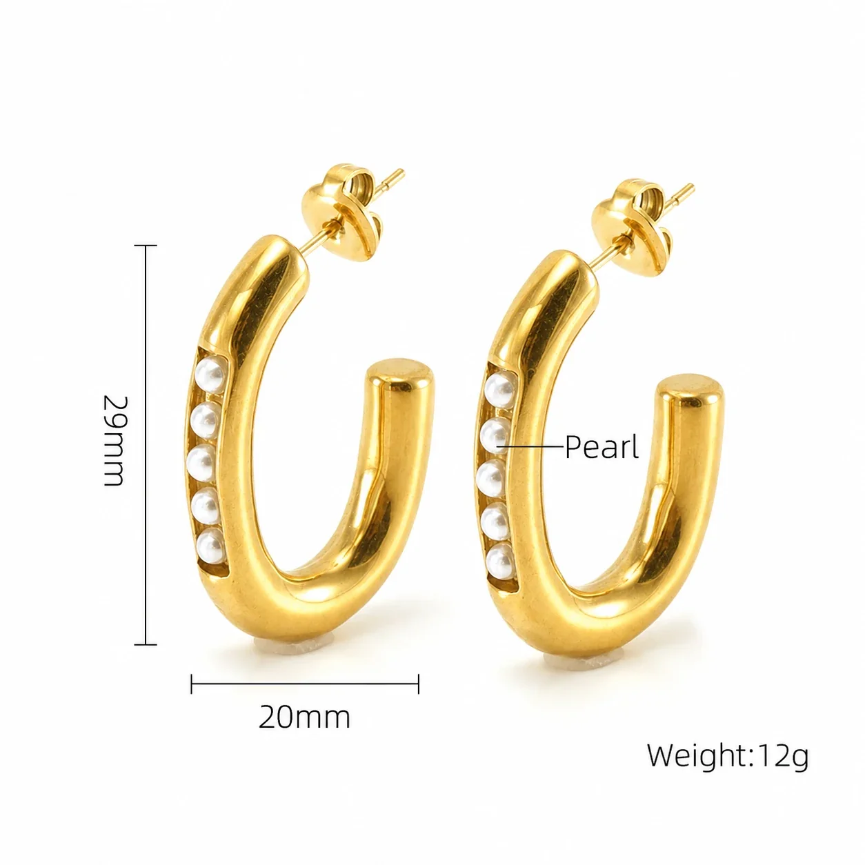 Sculptural 18K Gold-Plated Pavé Dome Hoop Earrings - Gold Beaded Crystal Hoop